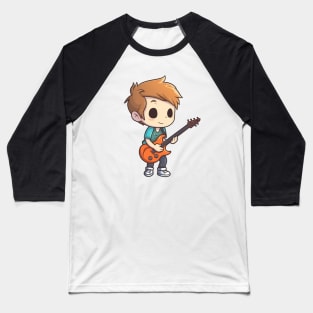 A boy playing his favourite guitar Baseball T-Shirt